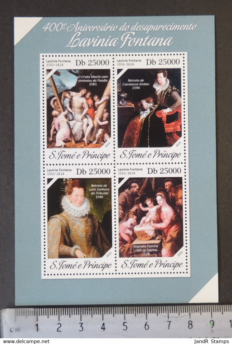 St Thomas 2014 Lavinia Fontana Art Women M/sheet Mnh - Volledige & Onvolledige Vellen