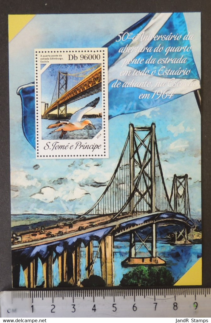 St Thomas 2014 Forth Road Bridge Scotland Qeii Birds Flagss/sheet Mnh - Volledige & Onvolledige Vellen