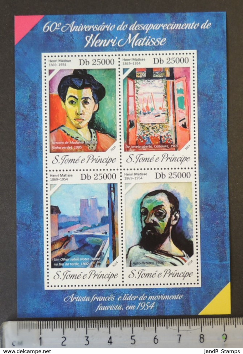 St Thomas 2014 Henri Matisse Art Women M/sheet Mnh - Volledige & Onvolledige Vellen