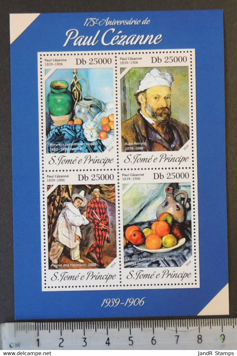 St Thomas 2014 Paul Cezanne Art M/sheet Mnh - Full Sheets & Multiples