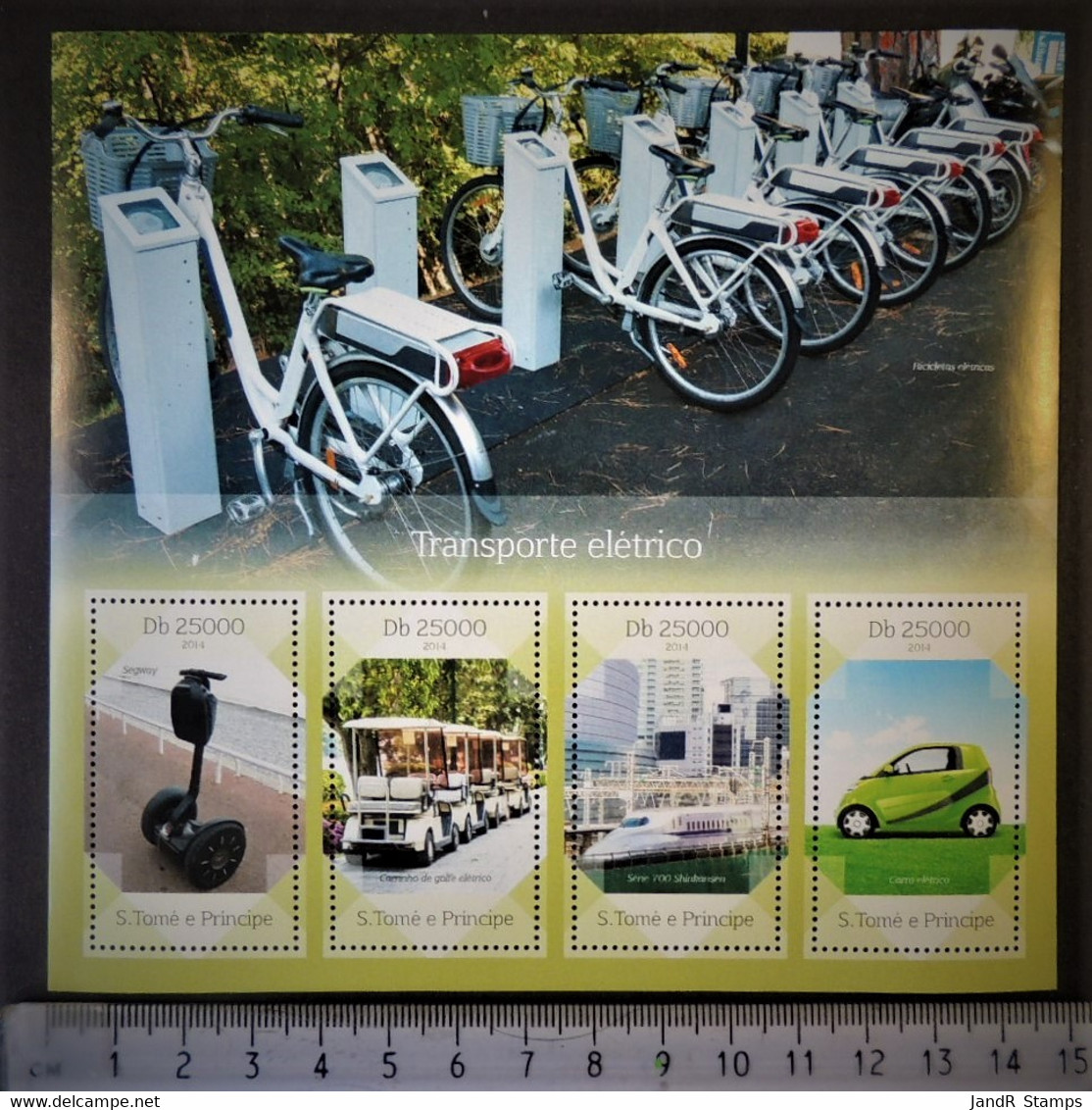 St Thomas 2014 Electric Transport Segway Golf Caddy Bicycles Cars M/sheet Mnh - Hojas Completas