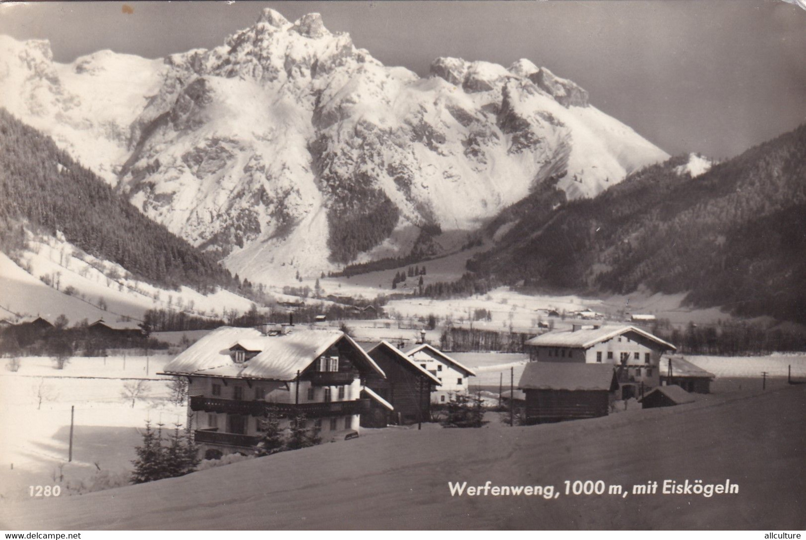 A7219- MOUNTAIN VIEW, MOUNTAIN HOUSE, PANORAMA WERFENWENG EISKOGELN AUSTRIA 1959 STAMP POSTCARD - Werfen