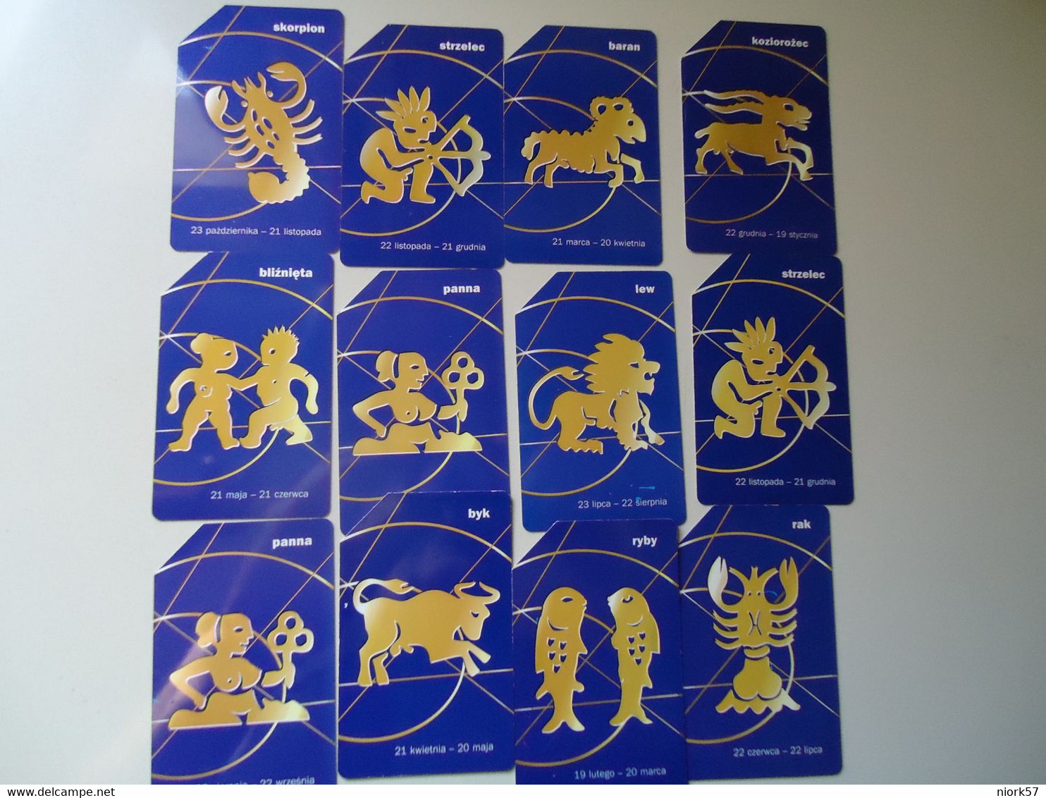 POLAND SET 12     USED CARDS   ZODIAC  ZODIAC SIGNS - Zodiaco