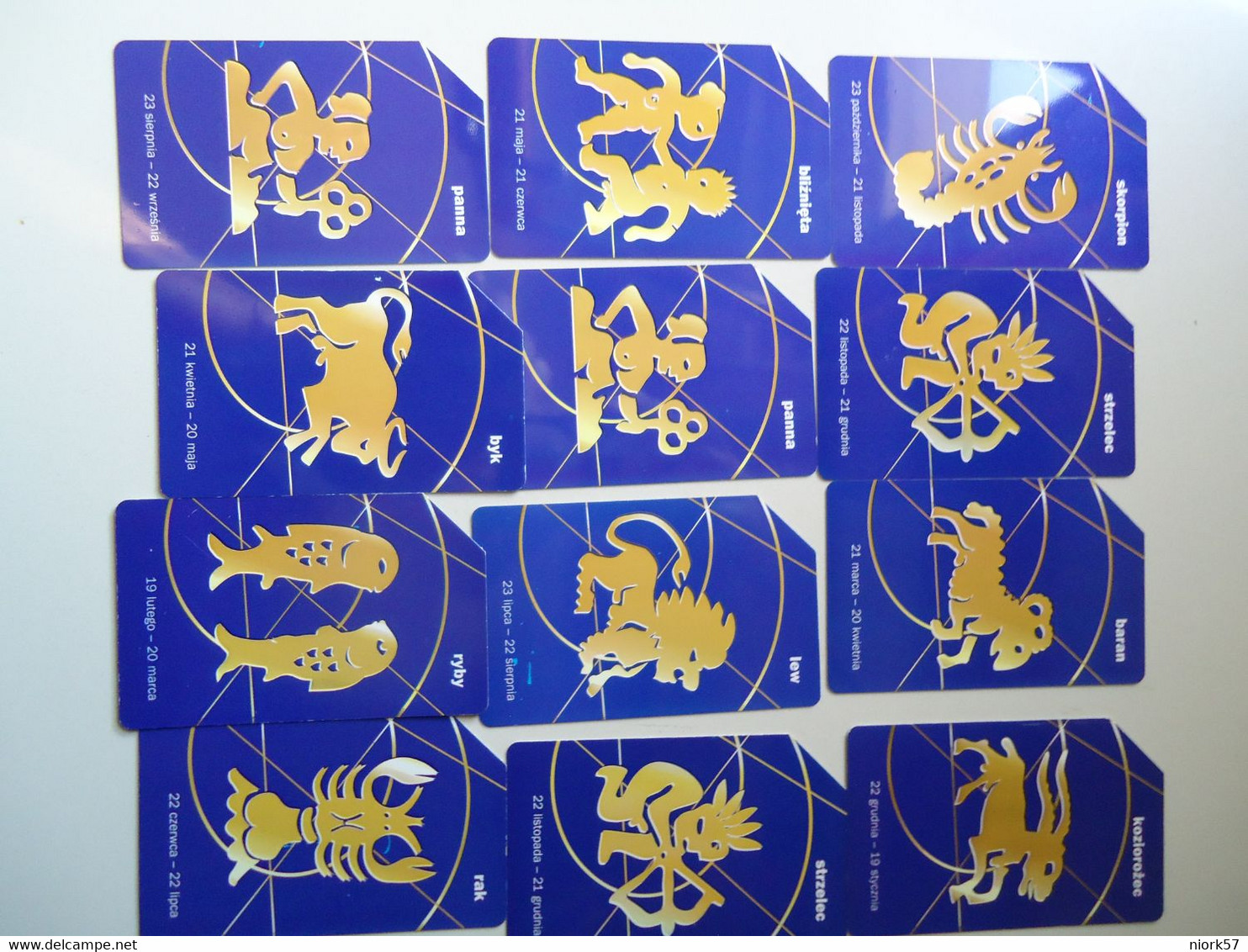 POLAND SET 12     USED CARDS   ZODIAC  ZODIAC SIGNS - Sternzeichen