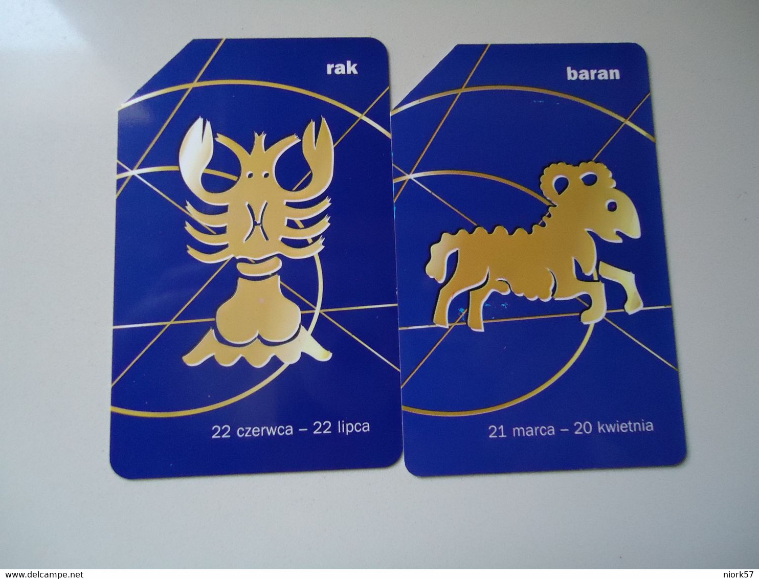 POLAND     USED CARDS  2 ZODIAC  ZODIAC SIGNS - Sternzeichen