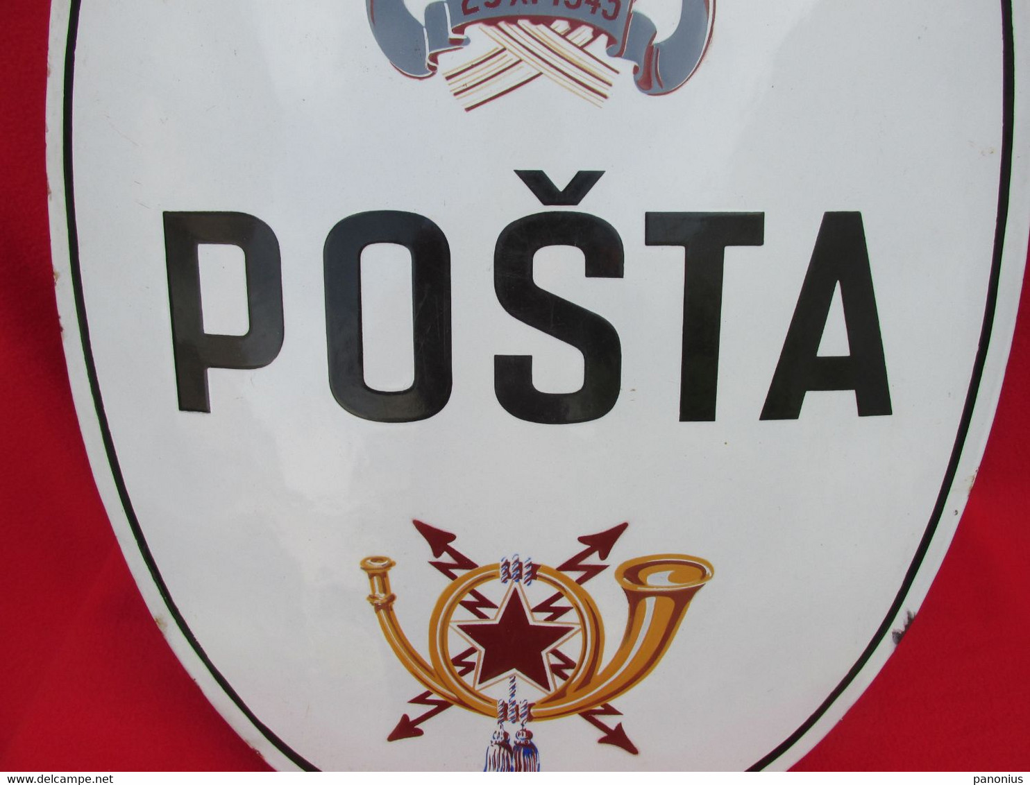 OLD YUGOSLAVIA POST OFFICE MAIL ENAMEL METAL BIG BOARD PANEL SIGN ORIGINAL!!! - Otros & Sin Clasificación