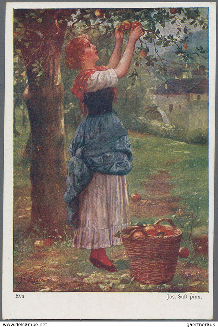 Thematik: Nahrung-Obst / Food-fruits: 1927 (ca), German Reich. Private Postcard 3pf Goethe 'Eve' Wit - Food