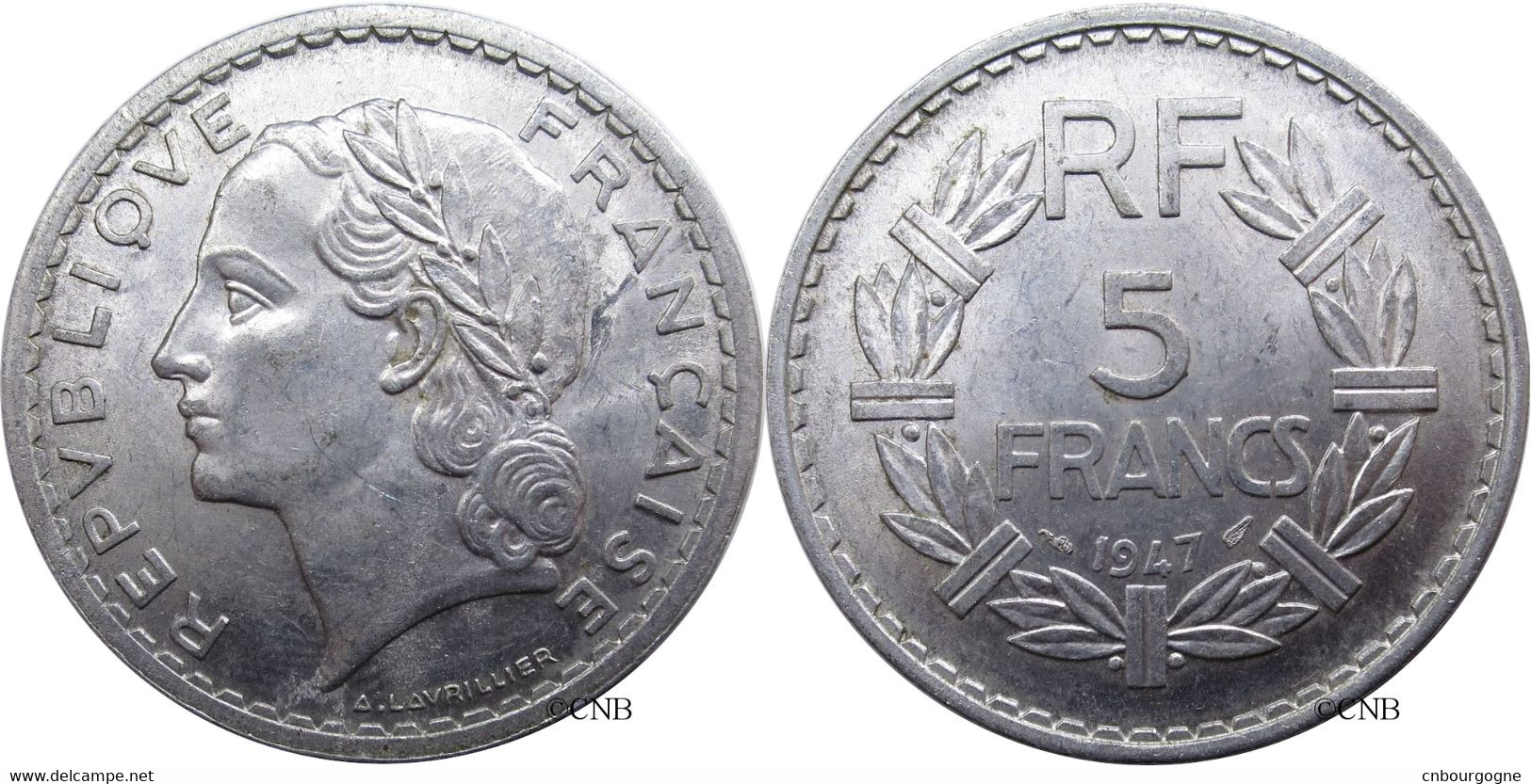 France - IVe République - 5 Francs Lavrillier Aluminium 1947 9 Ouvert - SUP/AU58 ! - Fra3836 - 5 Francs