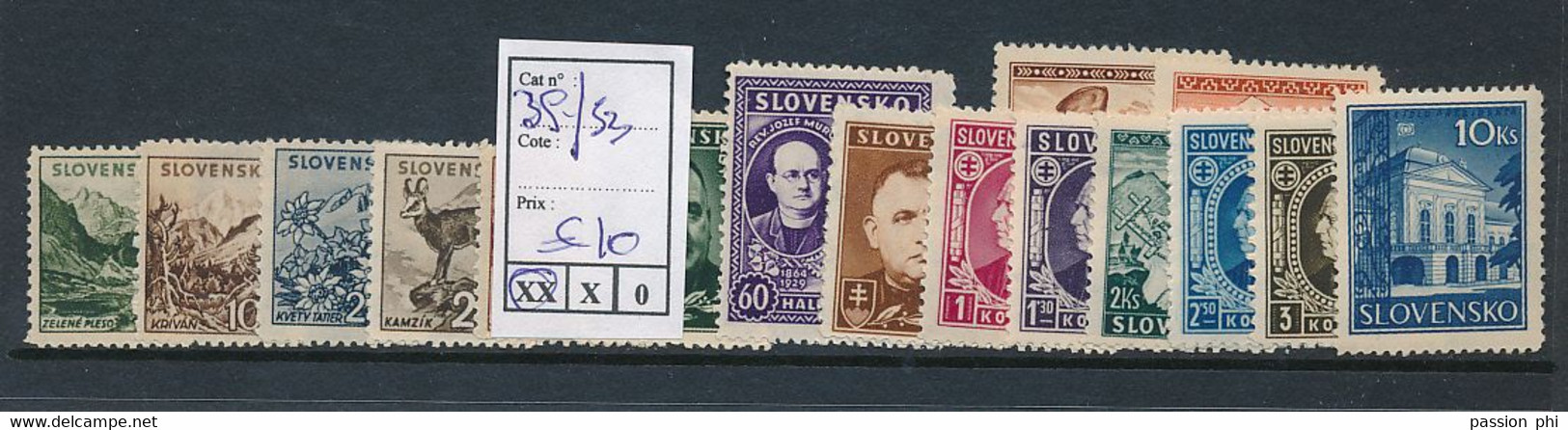 SLOVENSKO YVERT 39/53 MNH - Unused Stamps