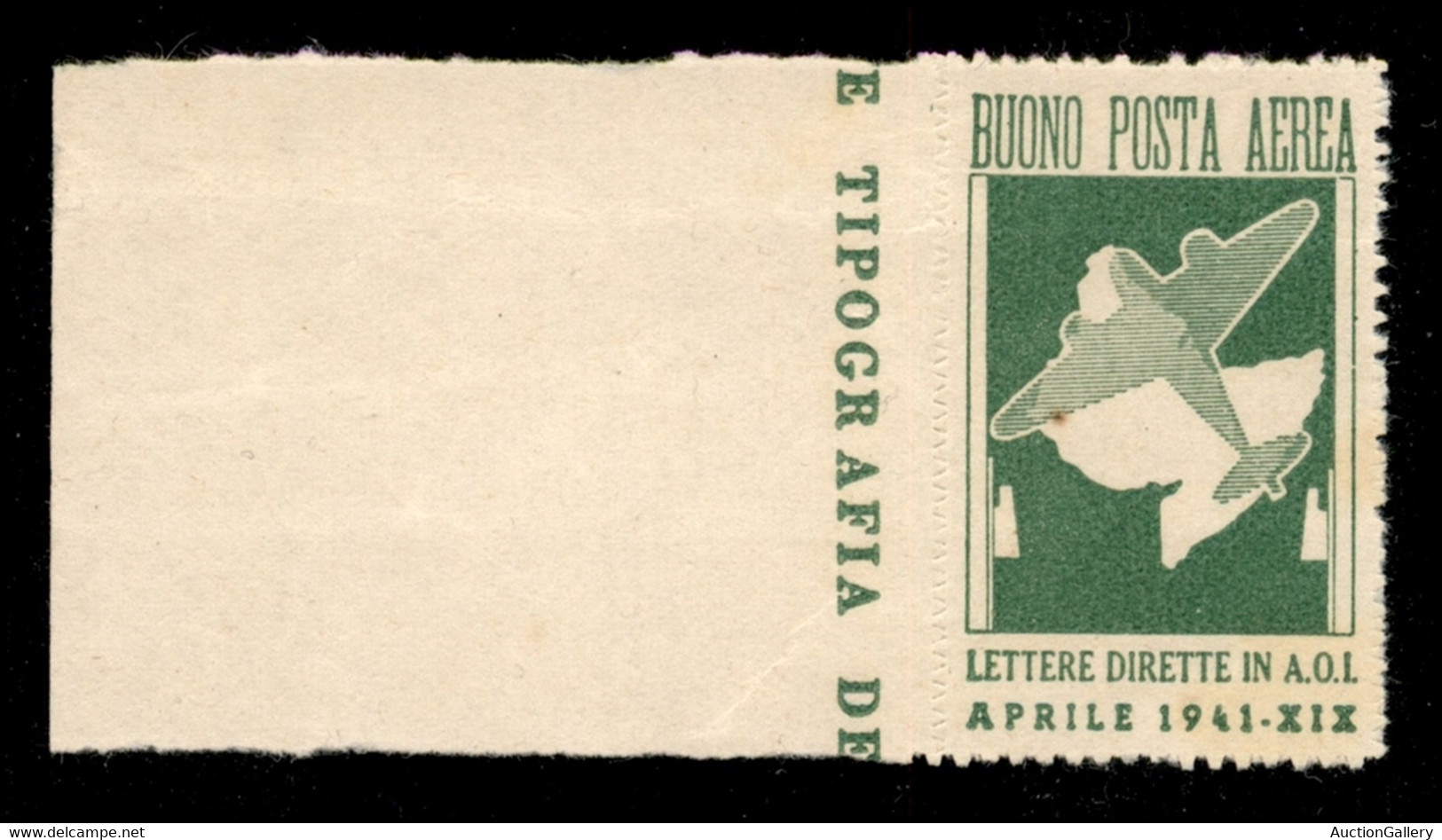 Colonie - Africa Orientale Italiana - Franchigia Militare - 1941 - Verde Giallo (1) - Bordo Foglio - Senza Gomma - Sonstige & Ohne Zuordnung