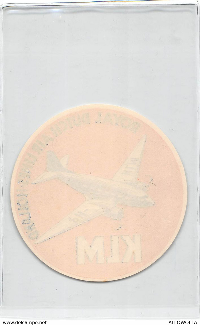 12507 " KLM-ROYAL DUTCH AIRLINES-HOLLAND " RUBBEREN OP DE RUG-GOMMA SUL RETRO  Cm. 10,0 - Autocollants