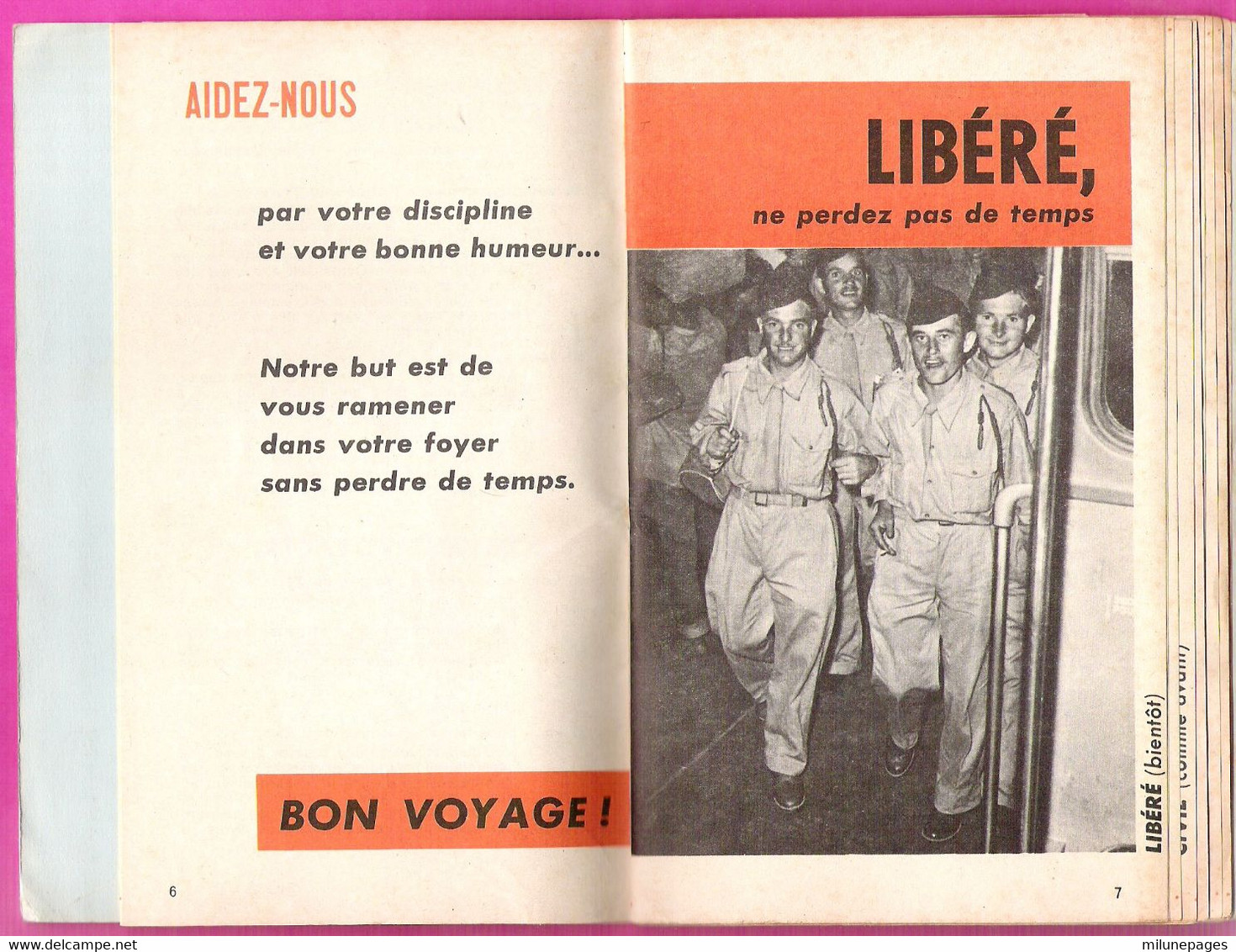 Livret De Propagande Armée Française Militaire D'Hier Civil De Demain Retour Des Soldats De La Guerre D'Algérie Et AFN - Andere & Zonder Classificatie