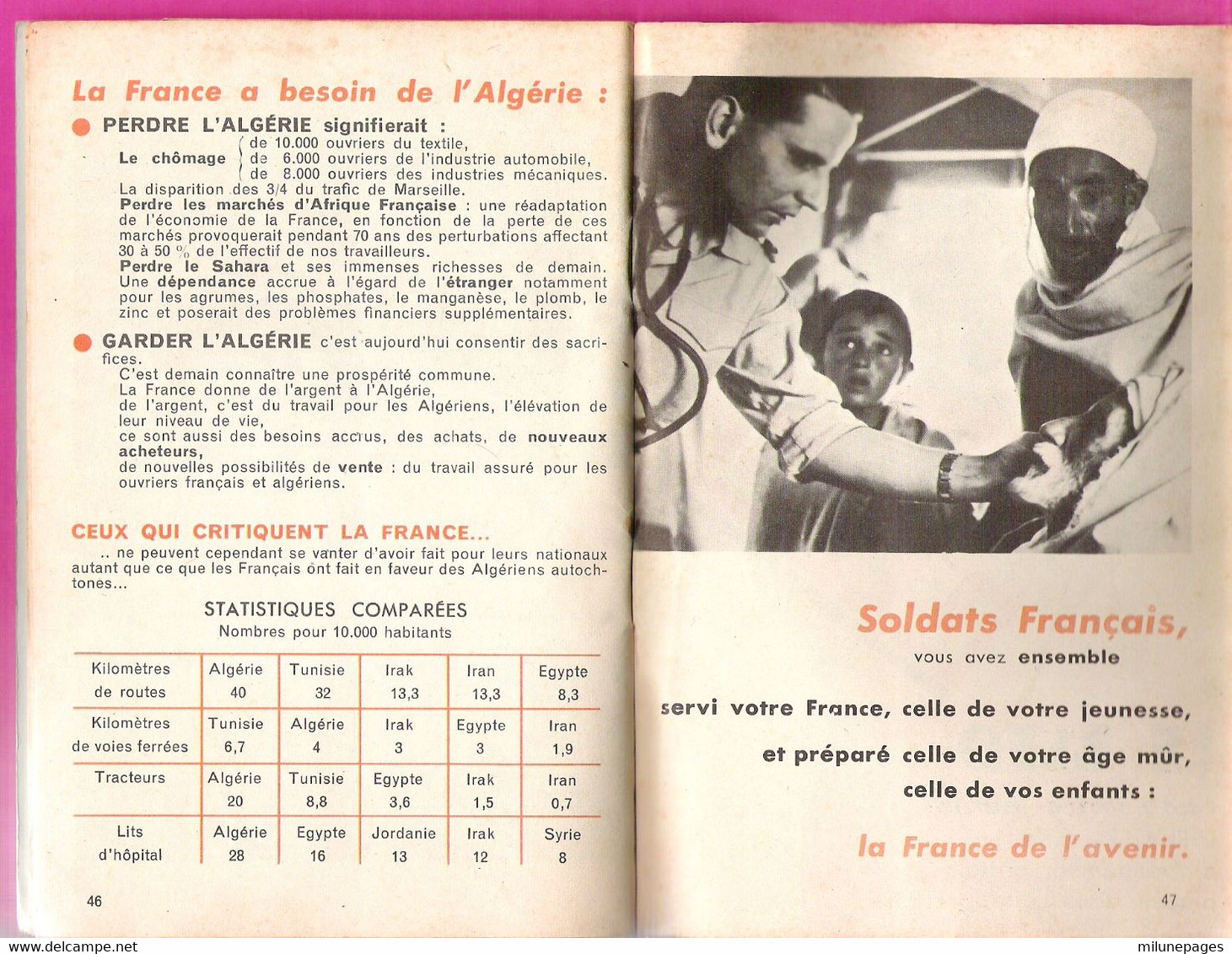 Livret De Propagande Armée Française Militaire D'Hier Civil De Demain Retour Des Soldats De La Guerre D'Algérie Et AFN - Otros & Sin Clasificación