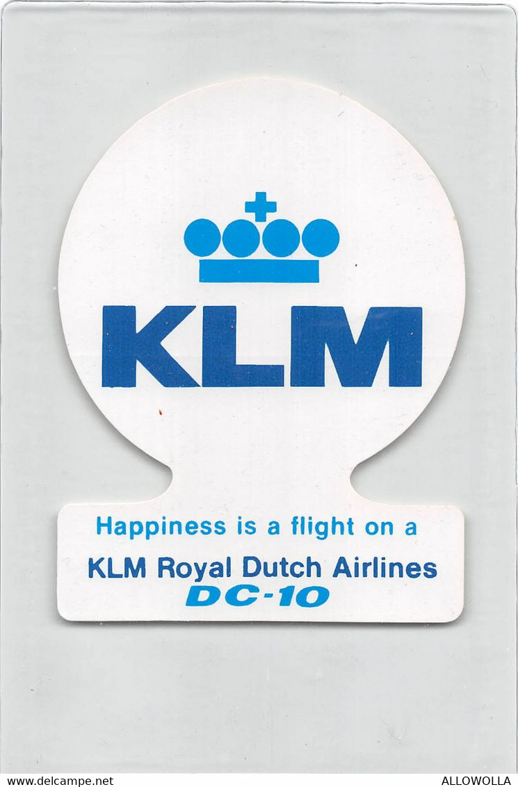 12508 " KLM-HAPPINESS IS A FLIGHT ON A KLM ROYAL DUTCH AIRLINES-DC 10 " ZELFKLEVEND.AUTOADESIVO - Autocollants