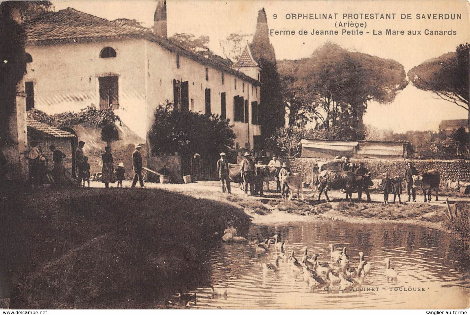 CPA 09 ORPHELINAT PROTESTANT DE SAVERDUN FERME DE JEANNE PETITE LA MARE AUX CANARDS (cpa Rare - Autres & Non Classés