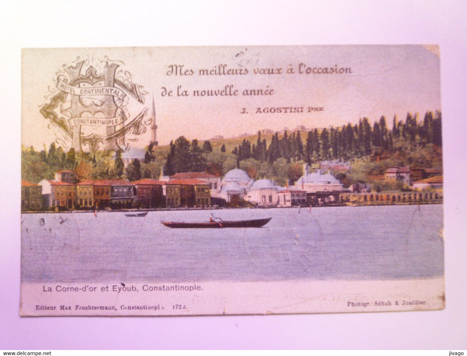 2021 - 2073  TURQUIE  -  CONSTANTINOPLE  :  La Corne-d'or Et EYOUB  1908  -  Carte Couleur   XXX - Turquie