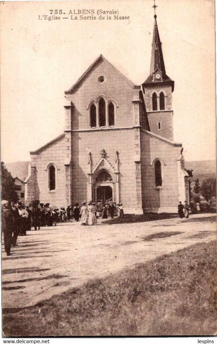 73 - ALBENS --  L'Eglise - La Sortie De La Messe - Albens