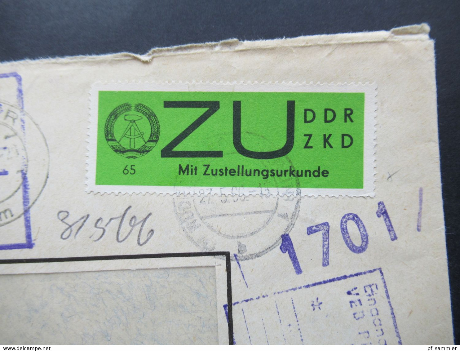 DDR 1966 Dienst ZU / Mit Zustellungsurkunde Nr. 2 ZKD Tagesstempel Erkner  Technik Fahrzeuge Sitz Rüdersdorf - Other & Unclassified