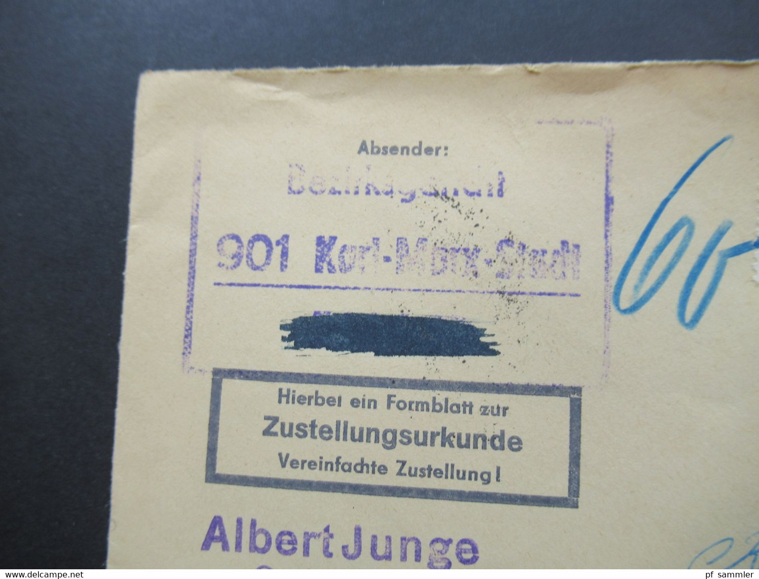 DDR 1966 Dienst ZU / Mit Zustellungsurkunde Nr.2 Bezirksgericht Gerichtsvollzieher Karl-Marx-Stadt ZKD Geschwärzt - Other & Unclassified