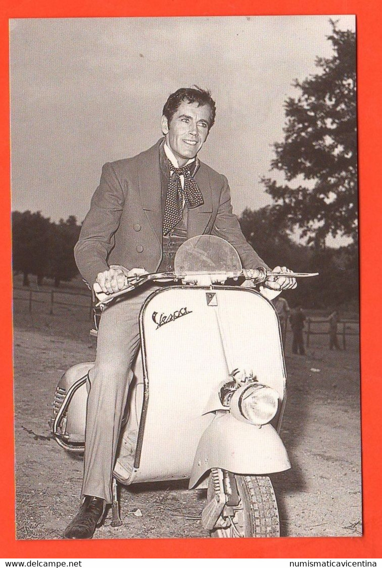 VESPA Scooter Moto Motorcycles Motorbike Serie Piaggio Postcards Henry Fonda Actor - Motorbikes