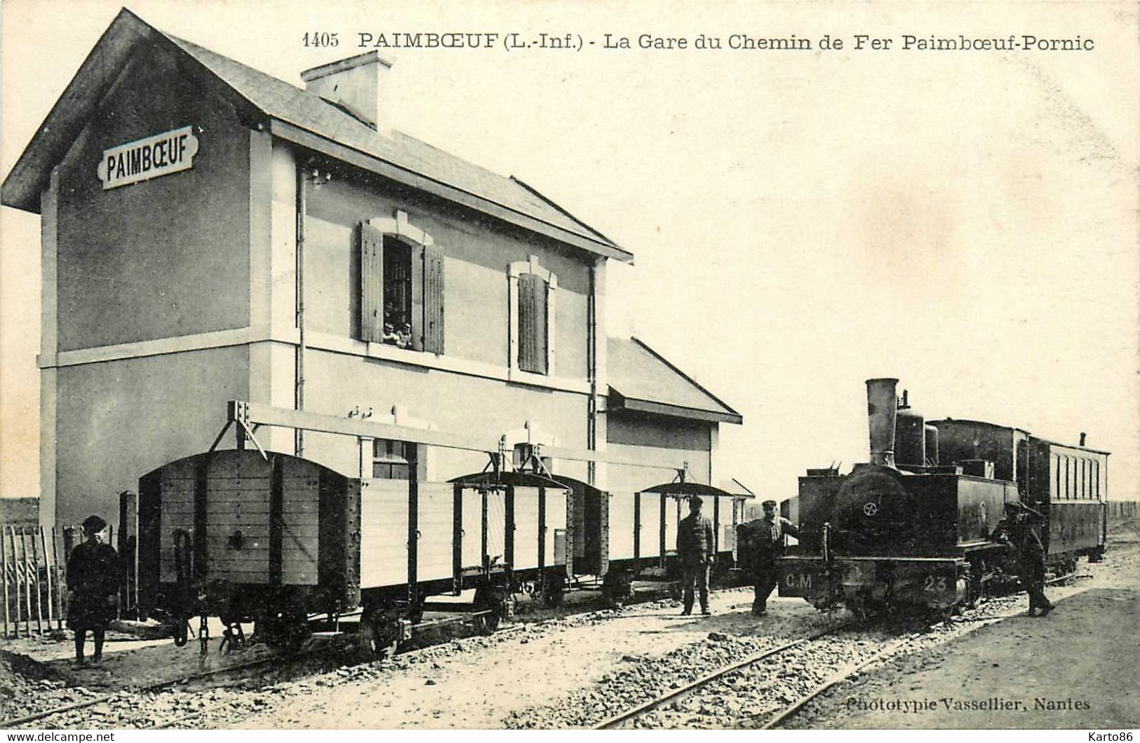 Paimboeuf * La Gare Du Chemin De Fer Paimboeuf Pornic * Ligne Loire Inférieure * Train Locomotive Machine - Paimboeuf