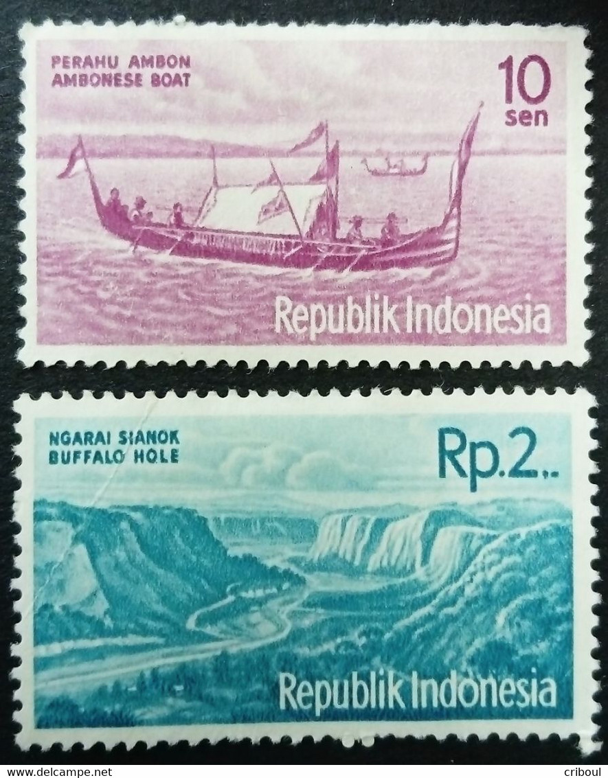Indonésie Indonesia 1961 Tourisme Tourism Bateau Boat Paysage Landscape Yvert 236 244 O Used - Indonesië