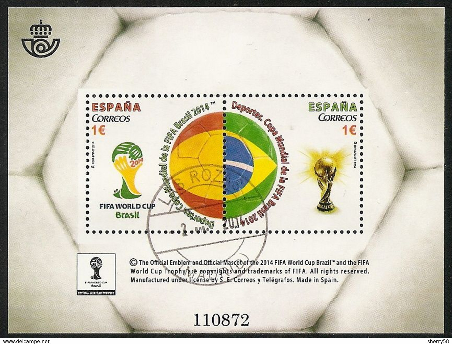 2014-ED. 4890 H.B. -Copa Mundial De La FIFA Brasil 2014-USADO - Usati
