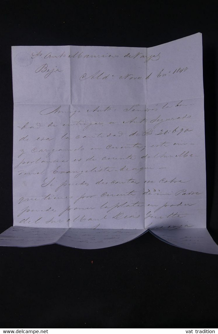 PORTUGAL - Lettre Avec Texte Pour Béja En 1848 , à Voir - L 98835 - ...-1853 Vorphilatelie