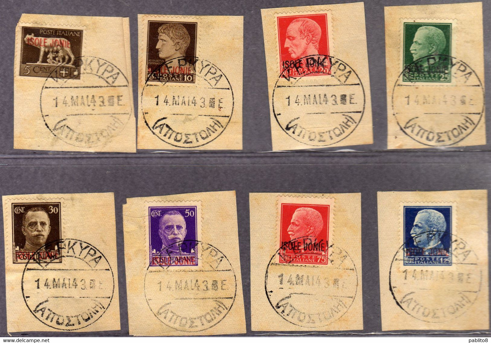 ISOLE JONIE 1941 SOPRASTAMPATO D'ITALIA ITALY OVERPRINTED SERIE COMPLETA COMPLETE SET USED OBLITERE' - Ionische Eilanden