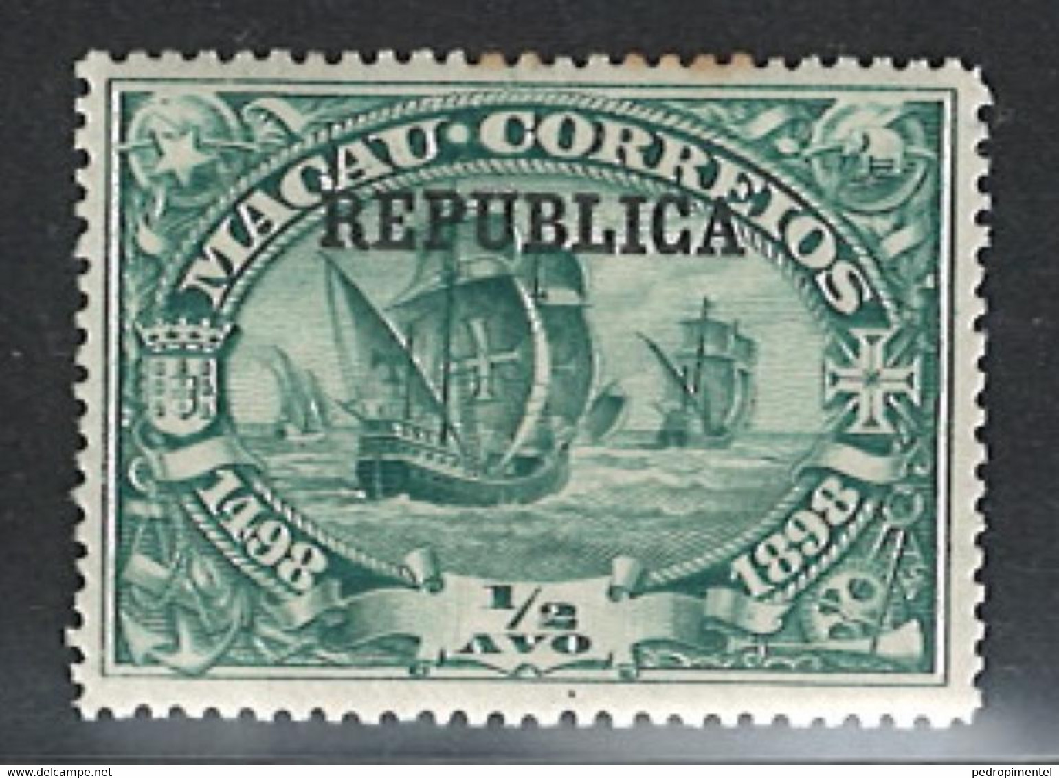 Portugal Macau 1913 "Seaway To India Republica" 1/2 Avos  Condition MH OG  Mundifil #202 - Unused Stamps