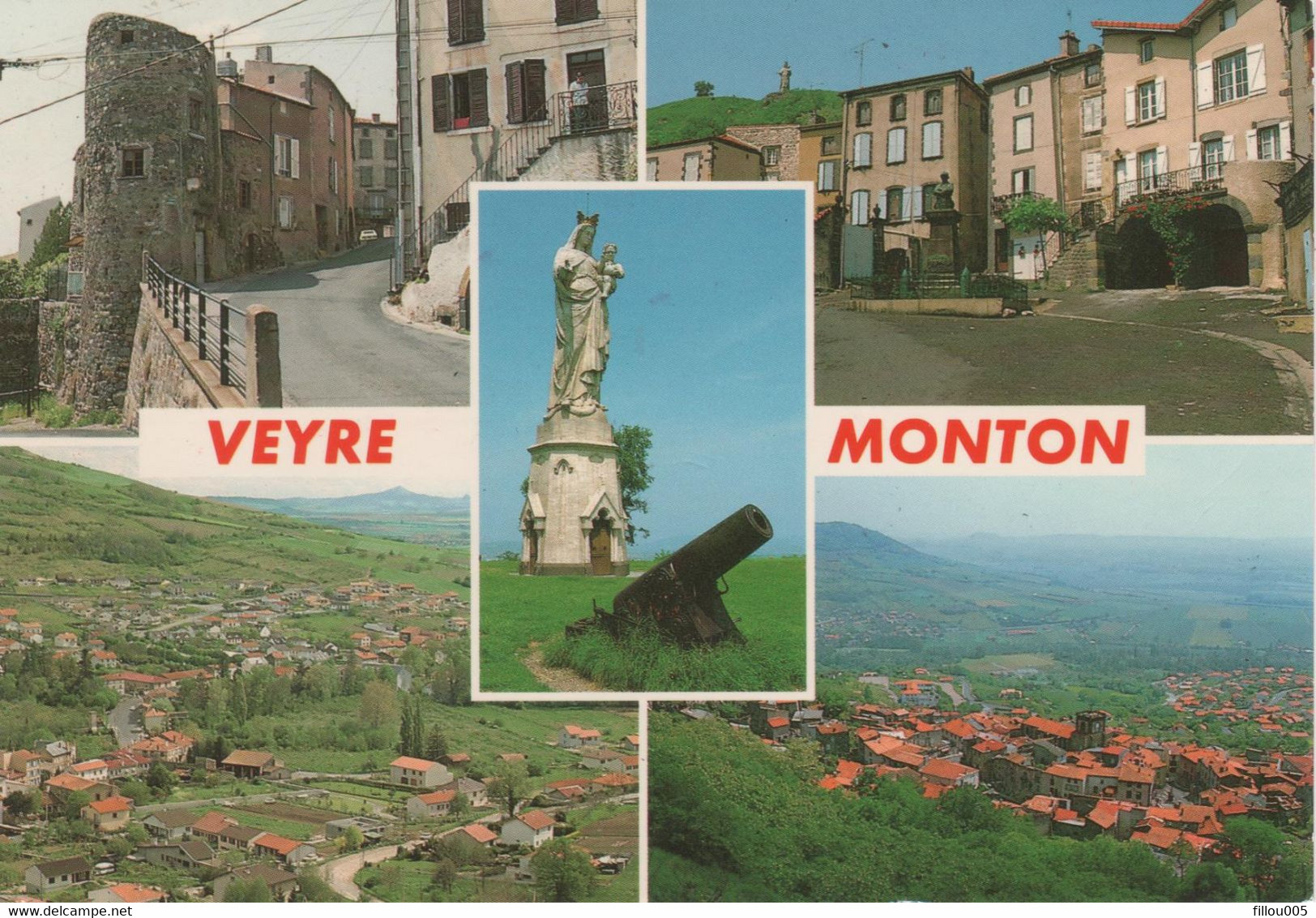 63 VEYRE- MONTON  (PUY- DE- DÔME)   MULTIVUES. VIERGE. VUES GENERALES..MONTEE DU BAILLY.. PLACE DU MONUMENT ...C3885 - Veyre Monton