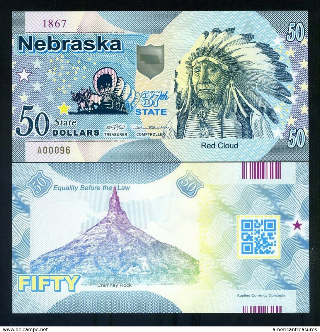 USA States, Nebraska, $50, Polymer, ND (2019), Chief Red Cloud - UNCIRCULATED - Sonstige – Amerika