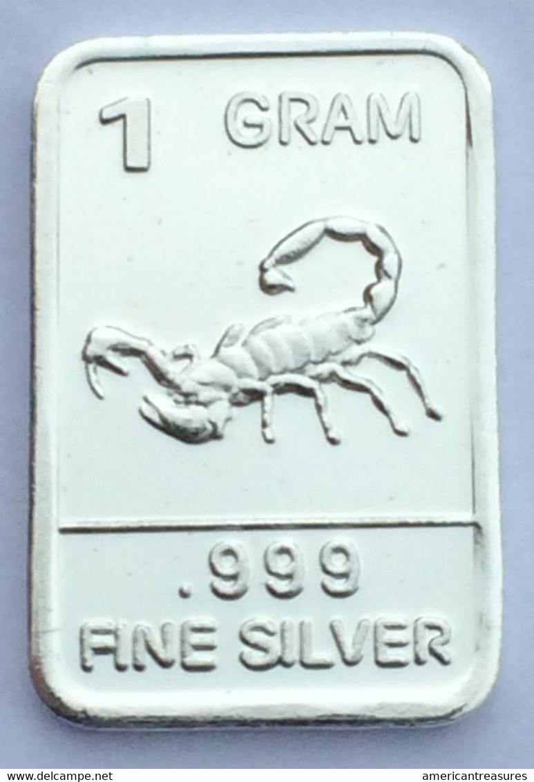 USA 1 Gram .999 Fine Silver Bar - Scorpion - NEW - Uncirculated - Other - America