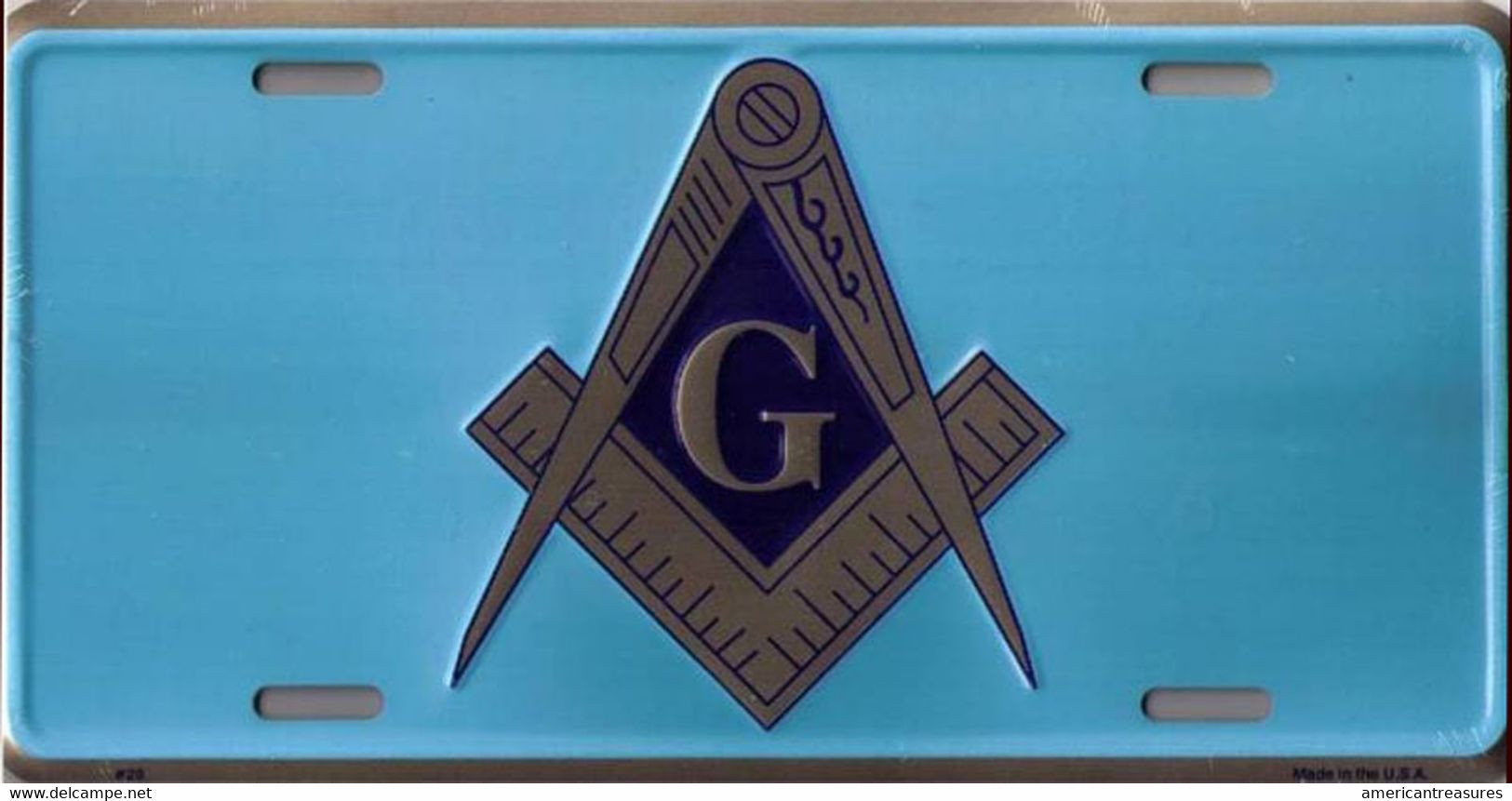 USA Metal Wallplate 'Freemasonery Symbols' - Masonic Tools - New & Sealed - Plaques En Tôle (après 1960)