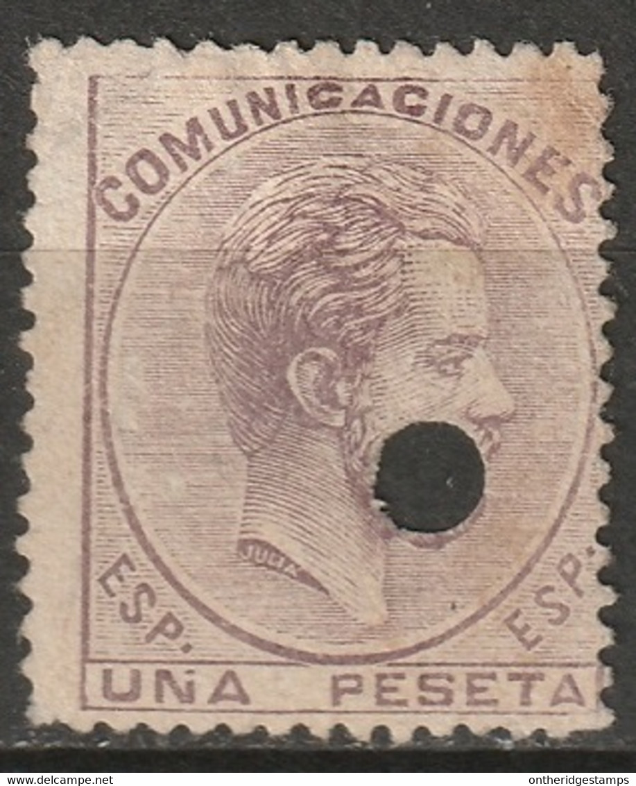 Spain 1872 Sc 187  Telegraph Cancel Stain - Usados