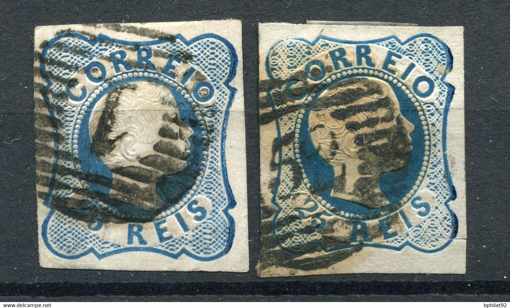 !!! PORTUGAL, N°10 ET 11 (TYPES III ET IV) OBLITERES, 1ER CHOIX - Gebraucht