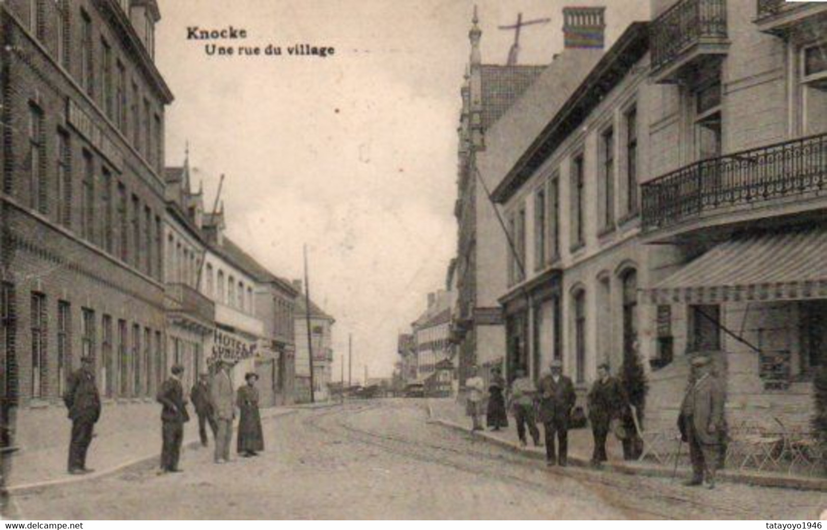 Knocke  Une Rue Du Village Bien Animée Voyagé En 1919 - Knokke