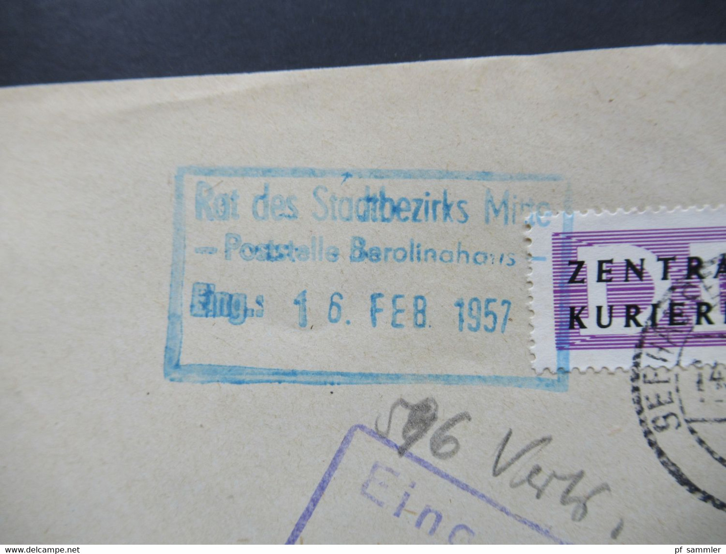 1957 Dienst ZKD Nr.7 EF VEB Bergbaumaschinen Seehausen Kreis Wanzleben /Rat Des Stabezirks Mitte Poststelle Berolinahaus - Otros & Sin Clasificación