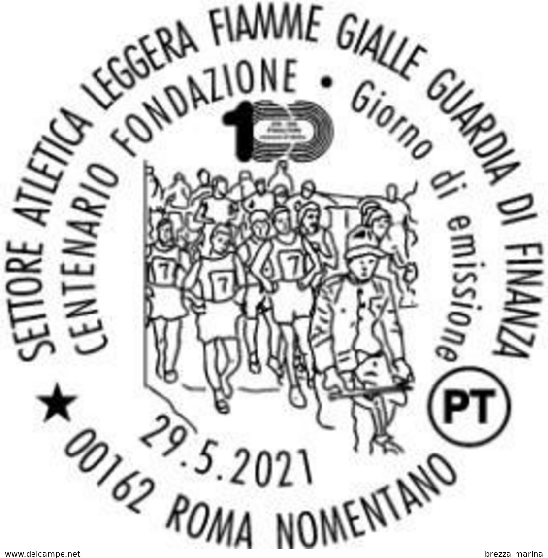 Nuovo - MNH - ITALIA - 2021 - 100 Anni Settore Atletica Leggera Fiamme Gialle Guardia Di Finanza – B - Alfanumerico - 2021-...:  Nuovi