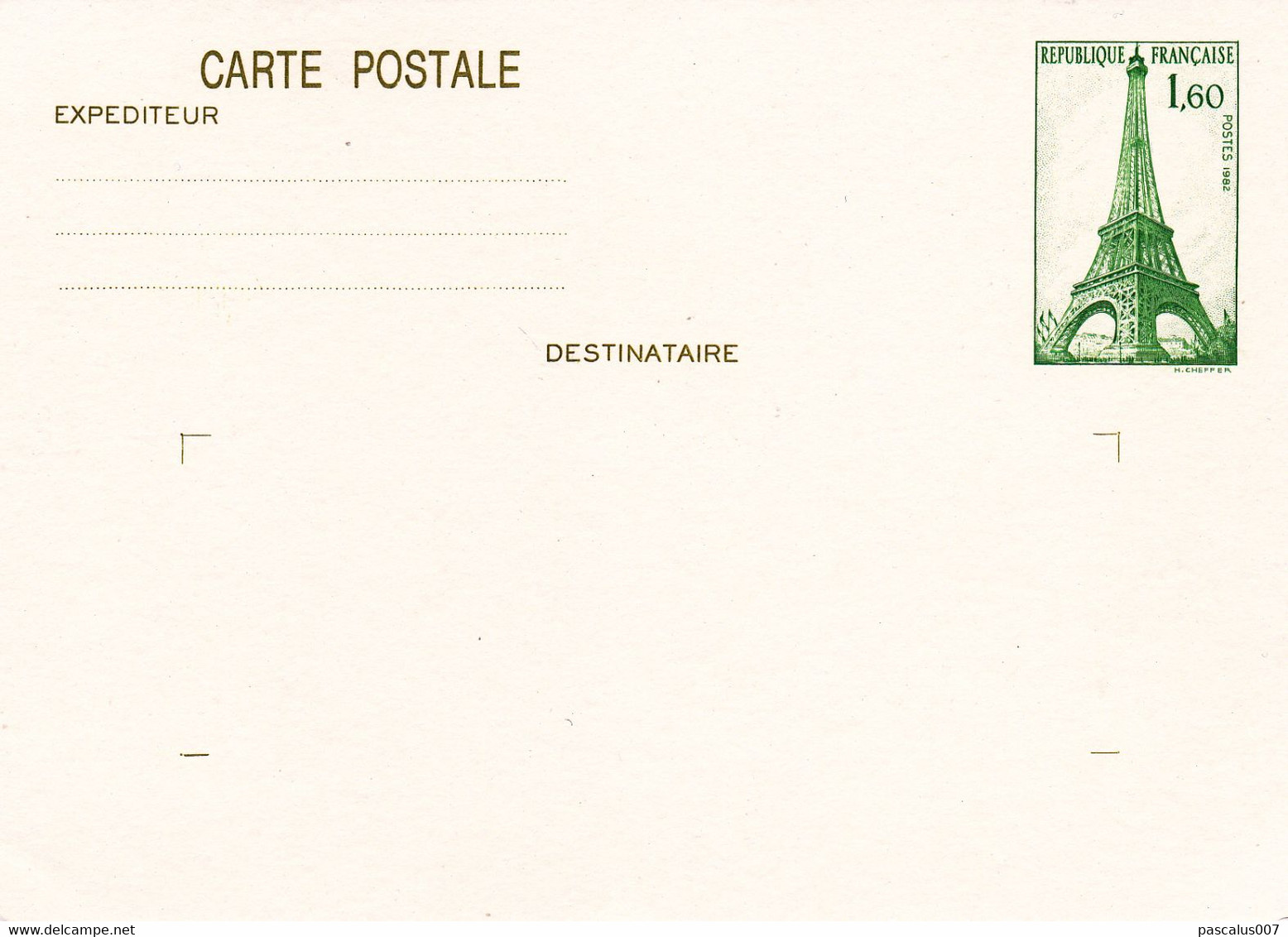 B01-373 3 Cartes Postales Entiers Postaux France 1982 Belgica Tour Eiffel - Konvolute: Ganzsachen & PAP
