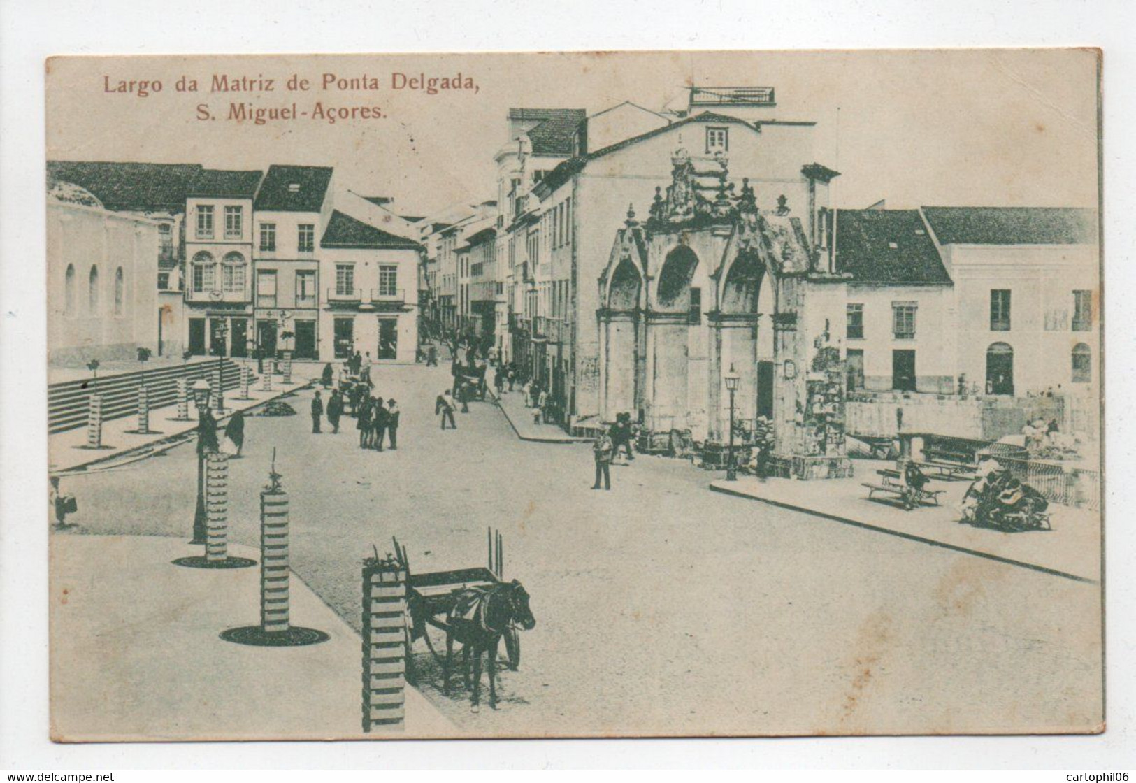 - CPA ACORES (Portugal) - Largo Da Matriz De Ponta Delgada, S. Miguel 1905 (belle Animation) - - Açores