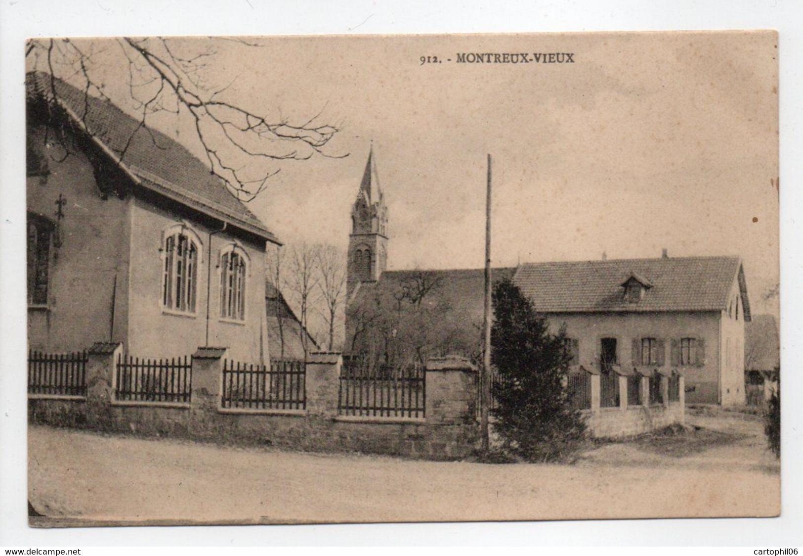 - CPA MONTREUX-VIEUX (68) - Place De L'Eglise 1915 - Edition Chadourne 912 - - Altri & Non Classificati