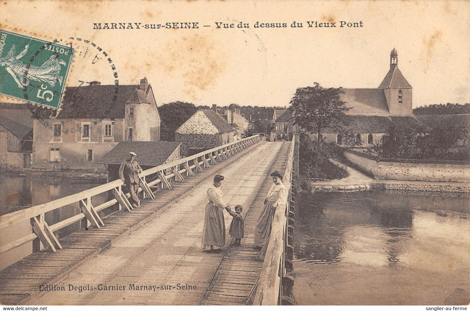 CPA 10 MARNAY SUR SEINE VUE AU DESSUS DU VIEUX PONT - Andere & Zonder Classificatie