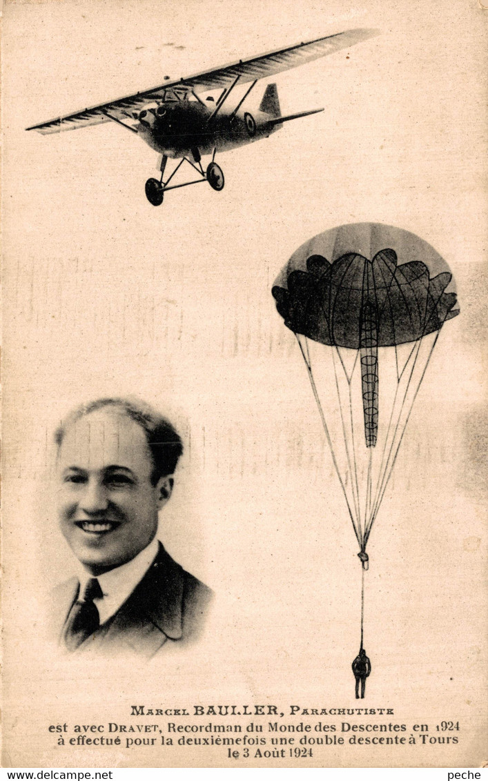 N°83887 -cpa Marcel Bauller -parachutiste- - Parachutisme