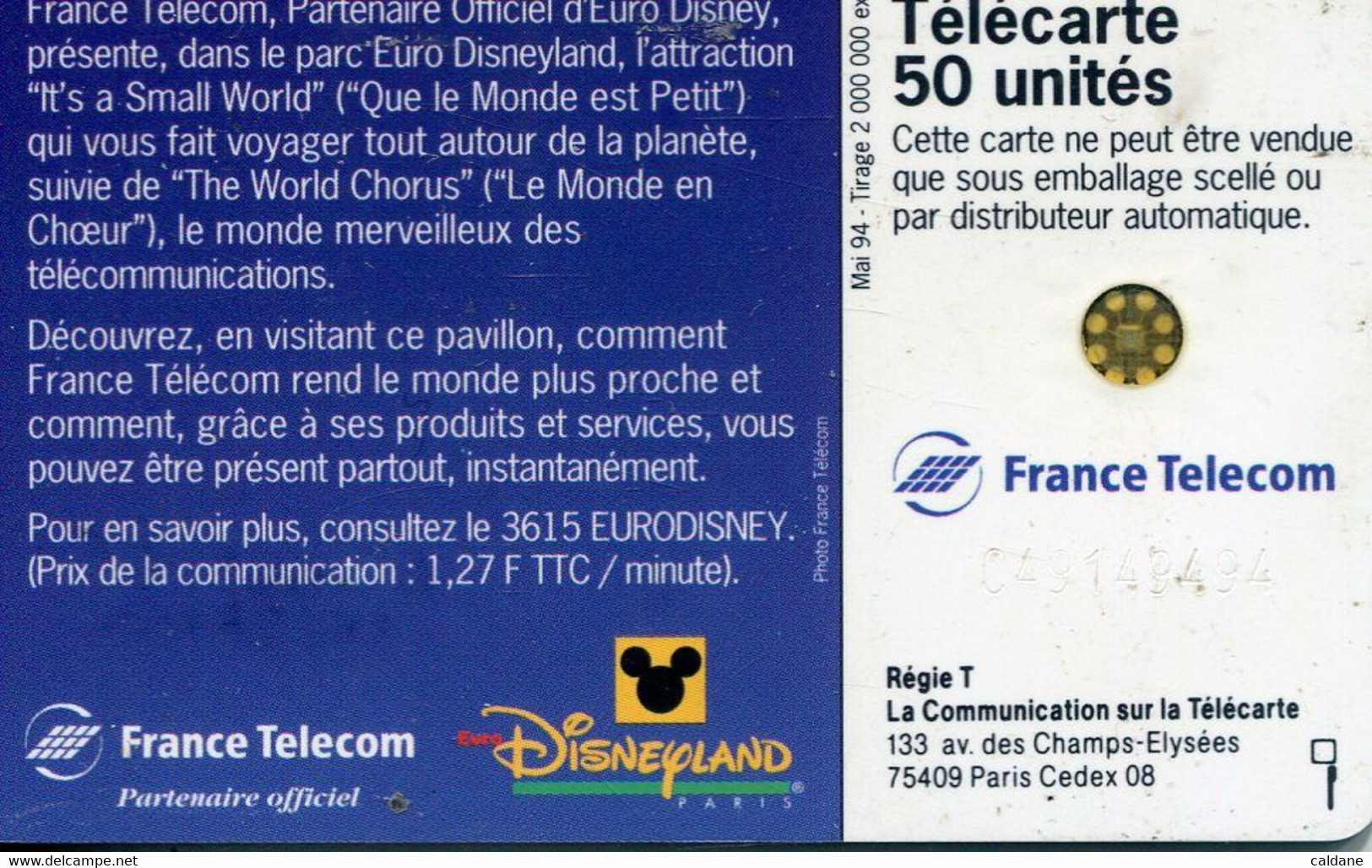 TELECARTE  France Telecom  50. UNITES - Opérateurs Télécom