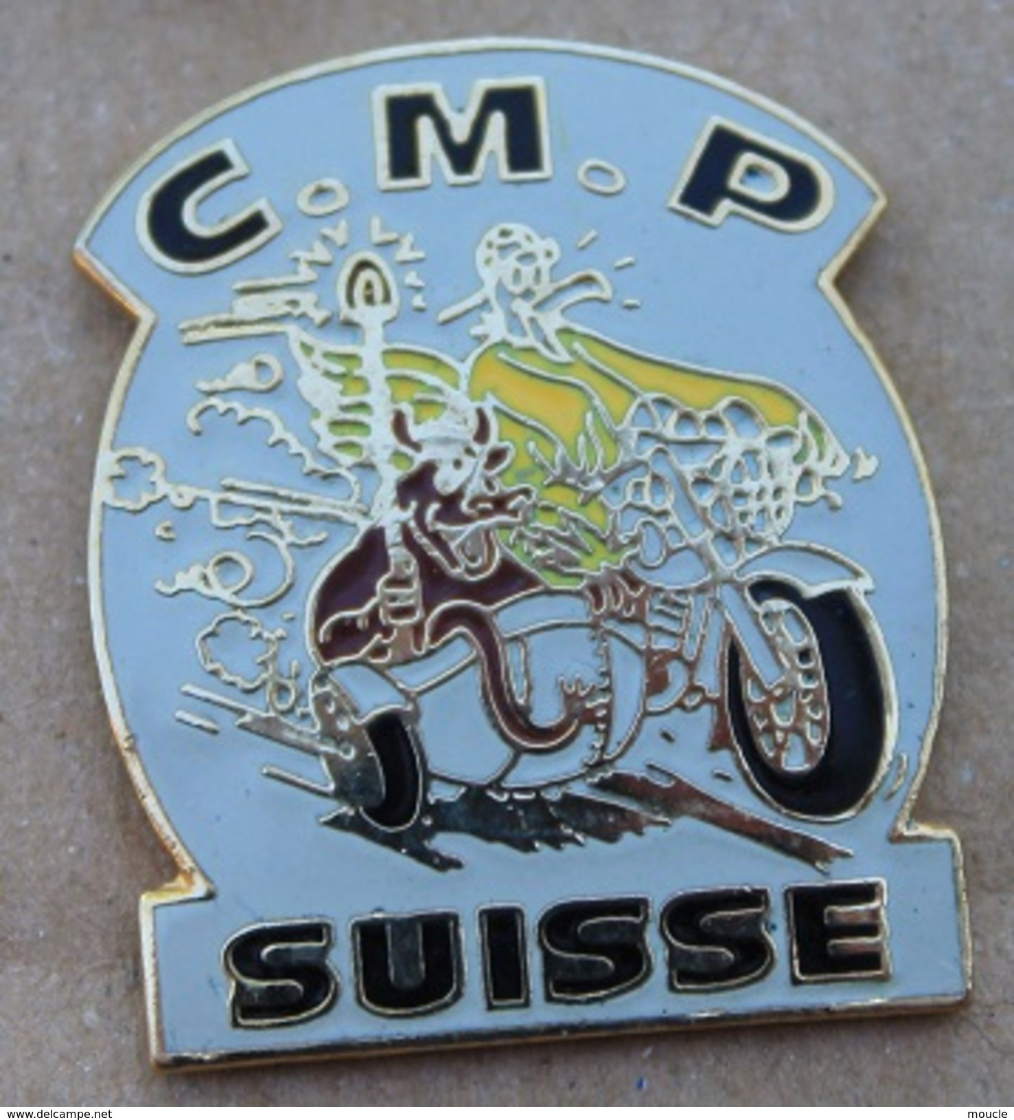 CLUB DES MOTARDS DE LA  POLICE GENEVE - SUISSE - C.M.P - BLANC - SIDE CAR - POLIZEI - GENF - SCHWEIZ - MOTO -    (BLEU) - Politie