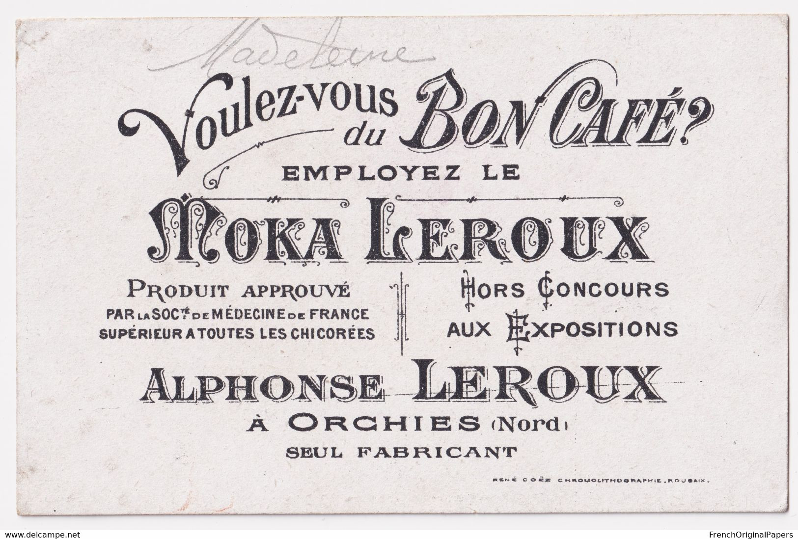 Arlequine Et Pierrot Chromo Coëz Roubaix C.1890 Moka Leroux Orchies Enfant Fille Robe Mode Victorien Théâtre Chef A50-22 - Tea & Coffee Manufacturers