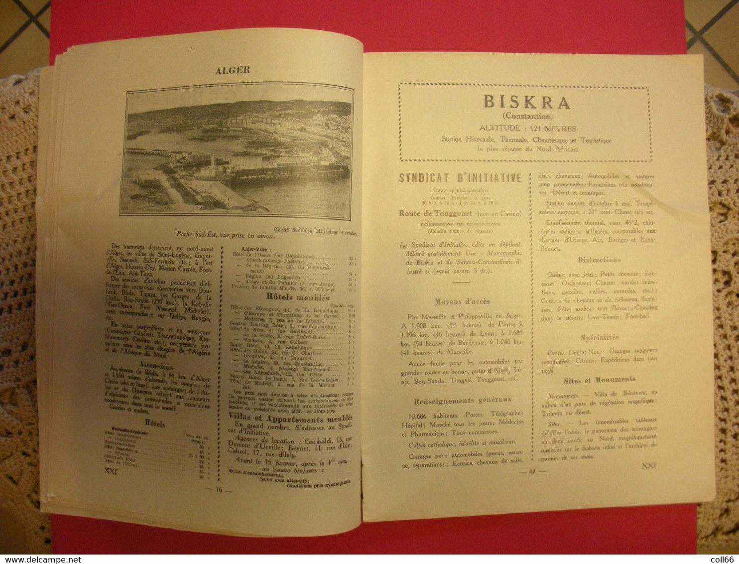 1924 RARE Brochure Algérie Fédération Des Syndicats D'Initiative édit Office National Du Tourisme - Viaggi