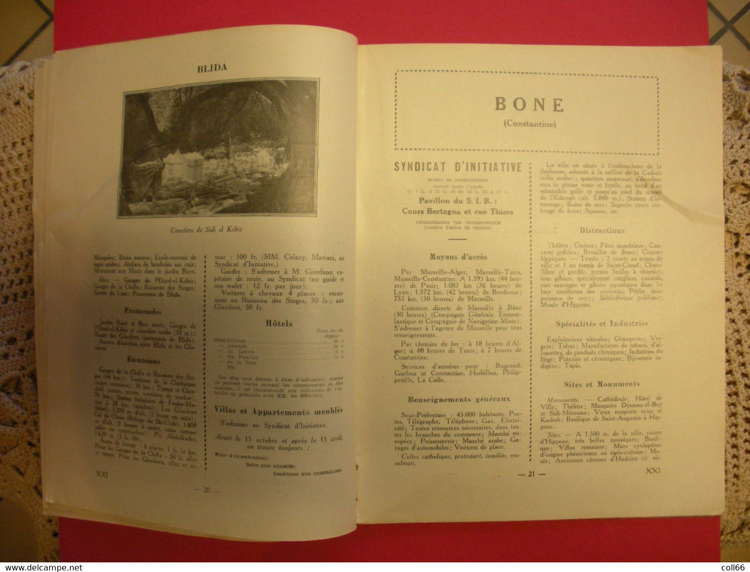 1924 RARE Brochure Algérie Fédération des Syndicats d'Initiative édit Office National du Tourisme