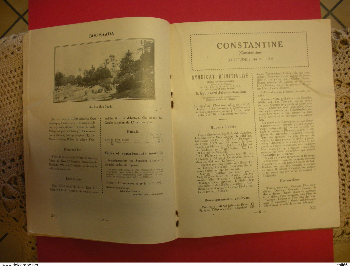 1924 RARE Brochure Algérie Fédération des Syndicats d'Initiative édit Office National du Tourisme